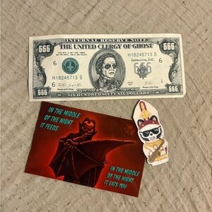 Ghost 2025 Imperatour Mummy Dust $666 Dollar Bill with Additional Stickers
